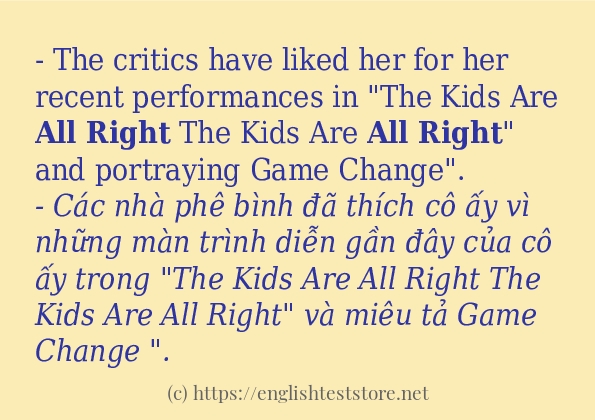All right câu ví dụ và cách sử dụng