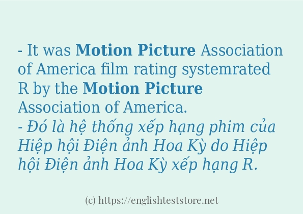 Các cách dùng từ Motion picture