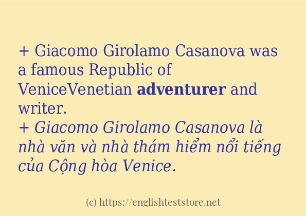 Các cách dùng từ adventurer