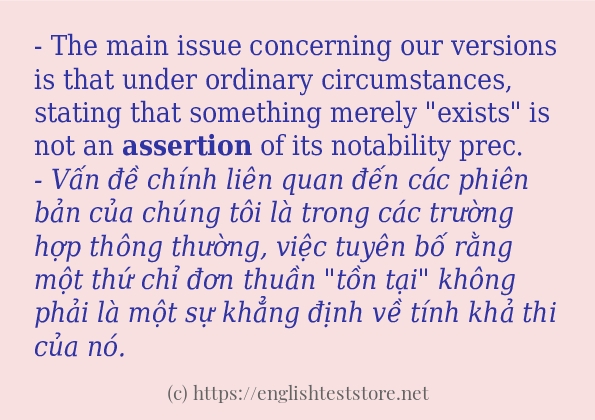 Các cách dùng từ assertion Các cách dùng từ assertion