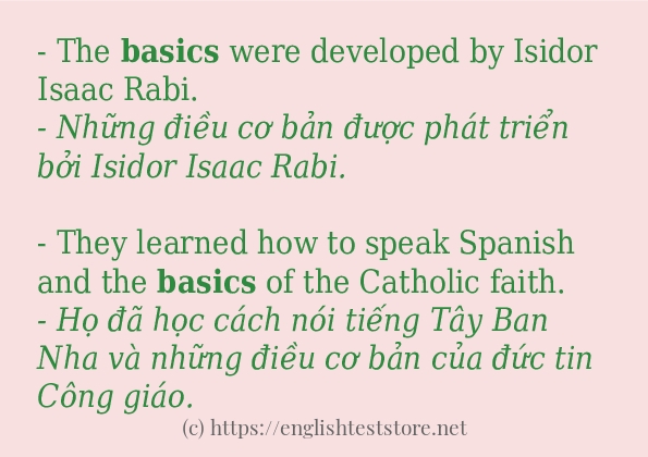 Các cách dùng từ basics