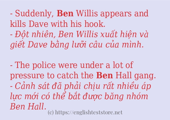 Các cách dùng từ ben