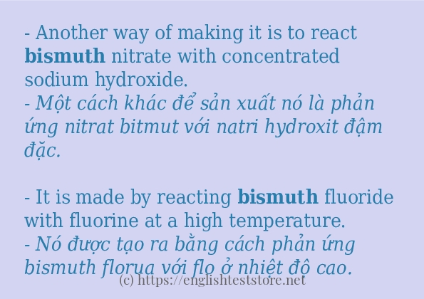 Các cách dùng từ bismuth