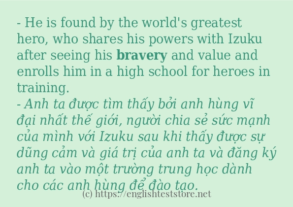 Các cách dùng từ bravery