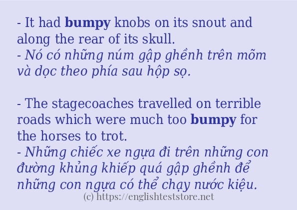 Các cách dùng từ bumpy