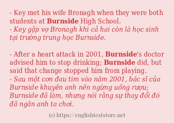 Các cách dùng từ burnside
