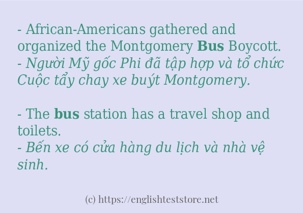 Các cách dùng từ bus
