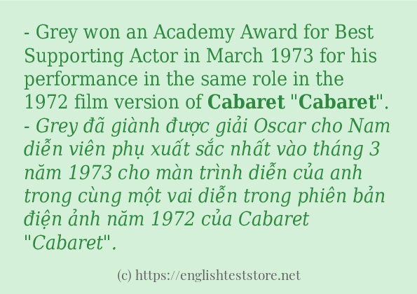 Các cách dùng từ cabaret Các cách dùng từ cabaret