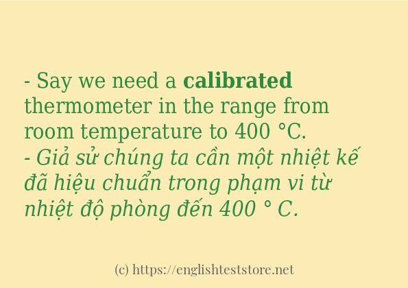 Các cách dùng từ calibrated