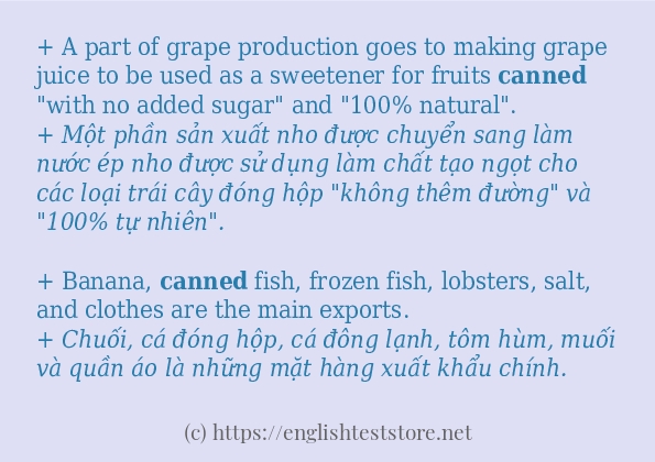 Các cách dùng từ canned