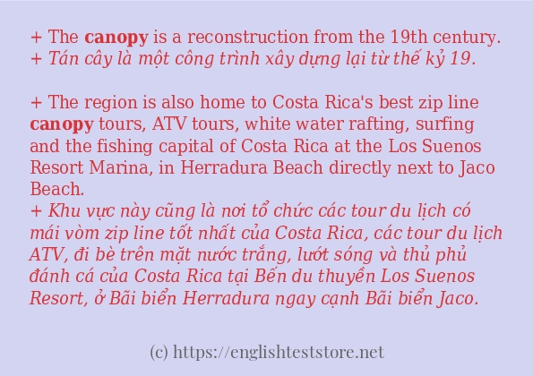 Các cách dùng từ canopy