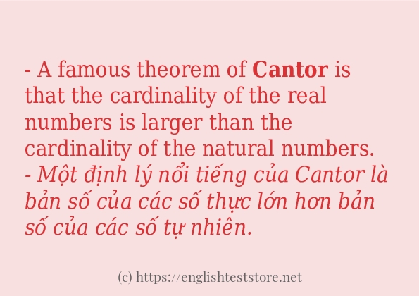 Các cách dùng từ cantor
