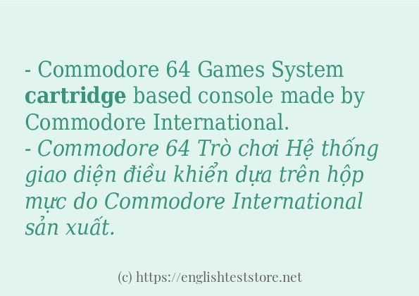 Các cách dùng từ cartridge