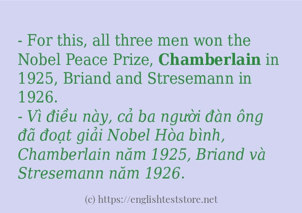 Các cách dùng từ chamberlain