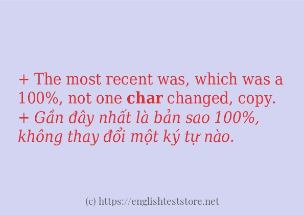 Các cách dùng từ char
