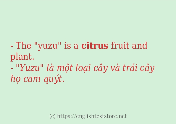 Các cách dùng từ citrus