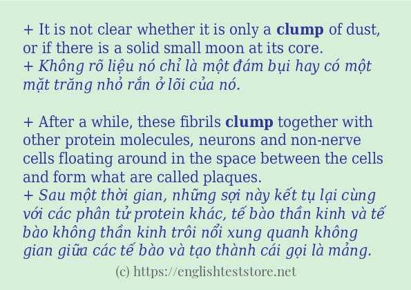 Các cách dùng từ clump