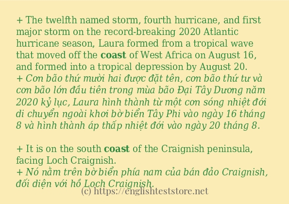 Các cách dùng từ coast Các cách dùng từ coast