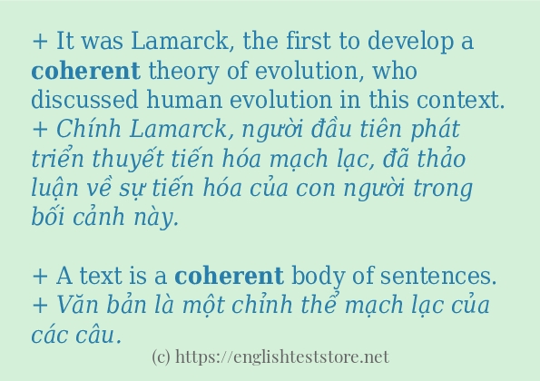 Các cách dùng từ coherent