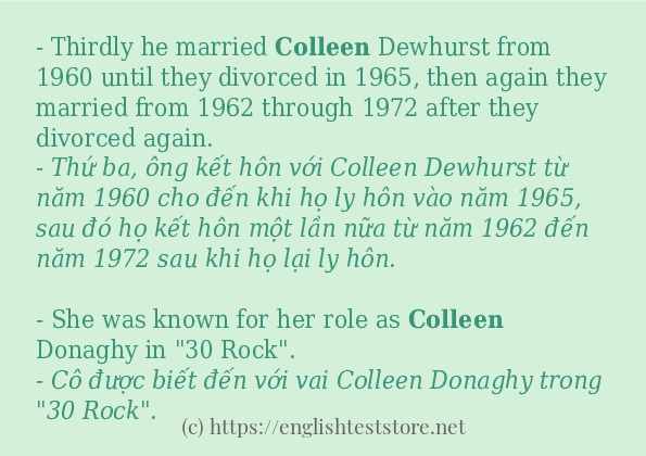Các cách dùng từ colleen