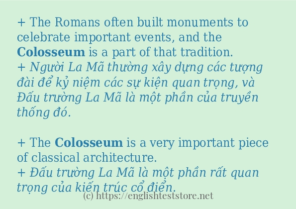 Các cách dùng từ colosseum