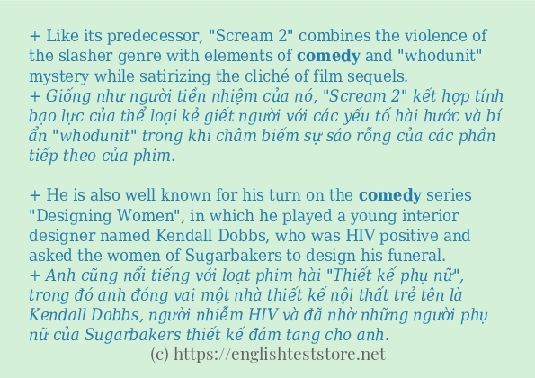 Các cách dùng từ comedy