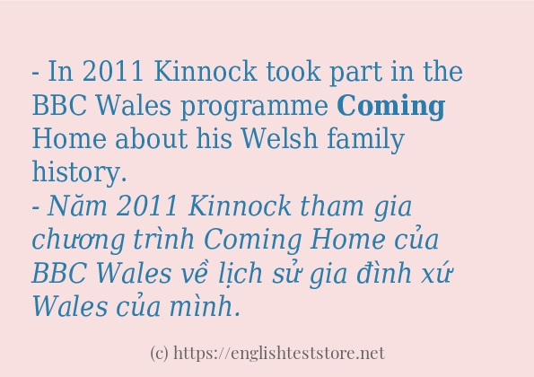 Các cách dùng từ coming
