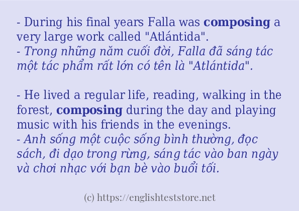 Các cách dùng từ composing