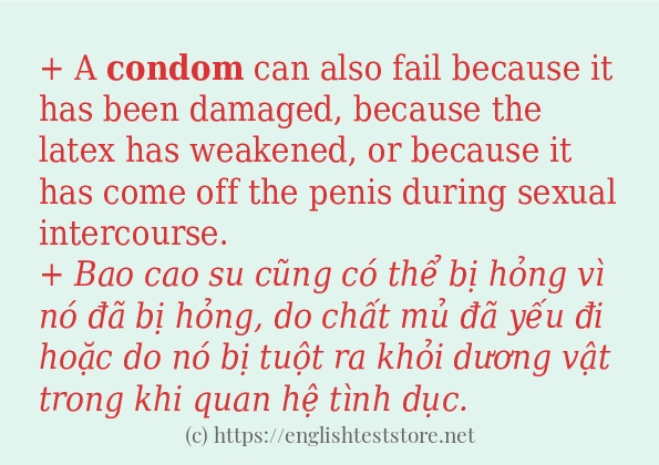 Các cách dùng từ condom