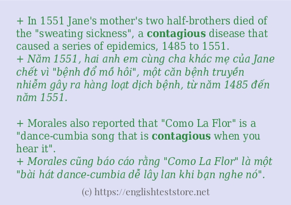 Các cách dùng từ contagious