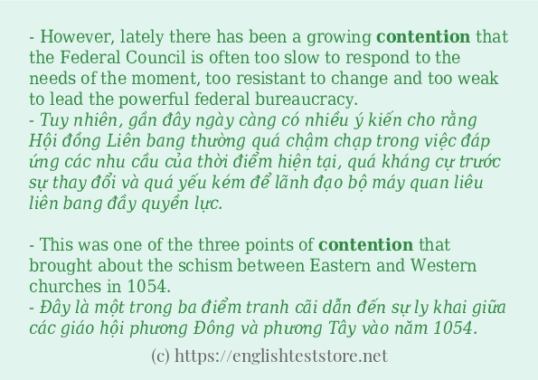 Các cách dùng từ contention