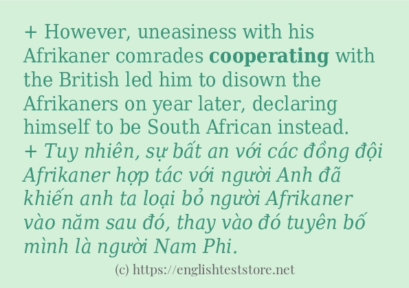 Các cách dùng từ cooperating