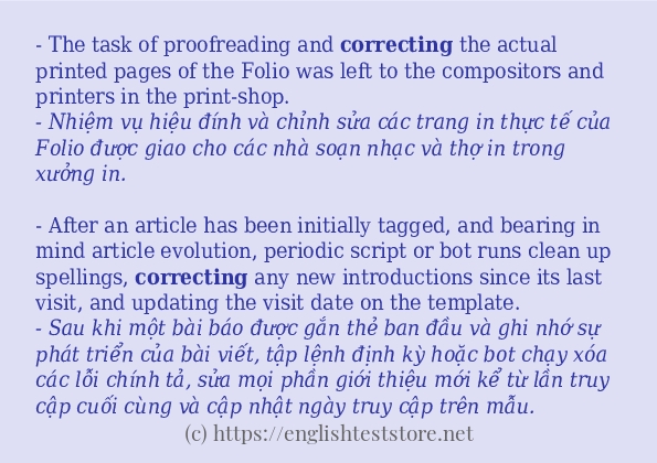 Các cách dùng từ correcting Các cách dùng từ correcting