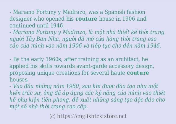 Các cách dùng từ couture