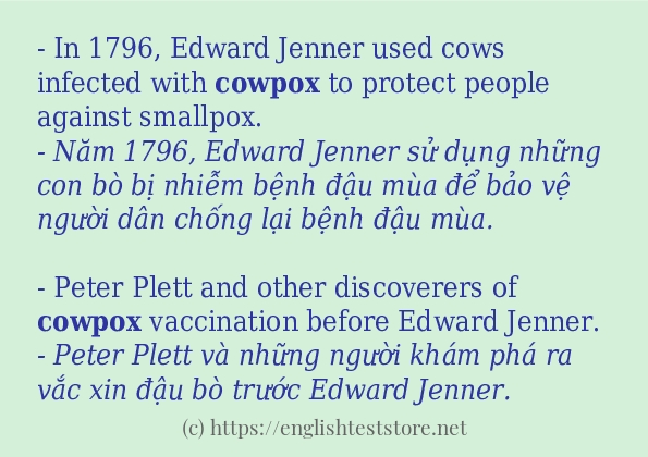 Các cách dùng từ cowpox