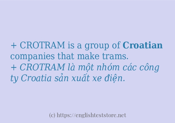Các cách dùng từ croatian