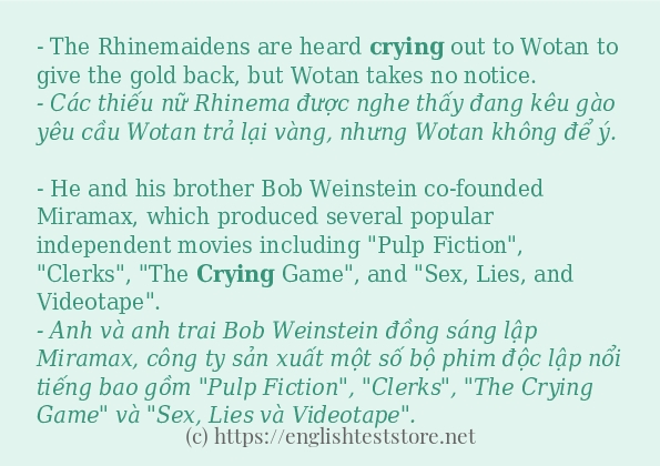 Các cách dùng từ crying