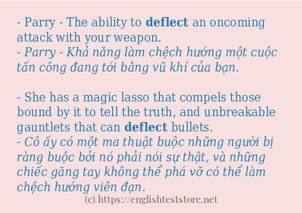 Các cách dùng từ deflect