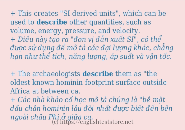 Các cách dùng từ describe