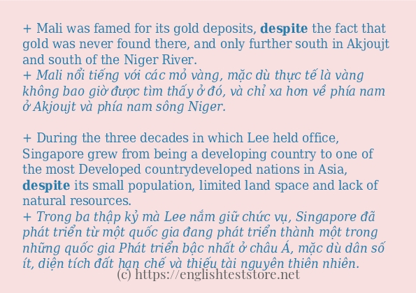 Các cách dùng từ despite