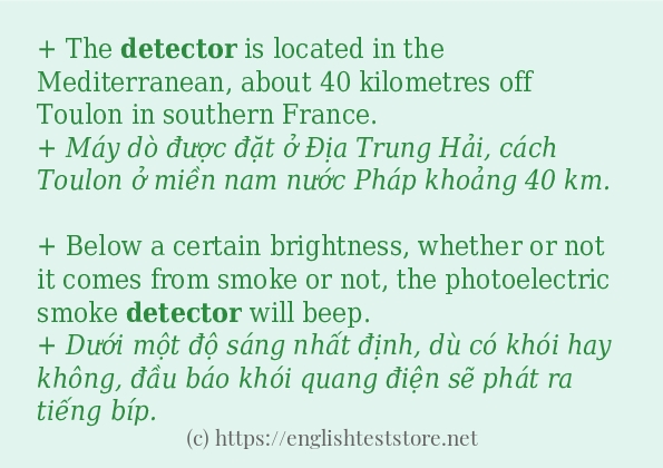 Các cách dùng từ detector