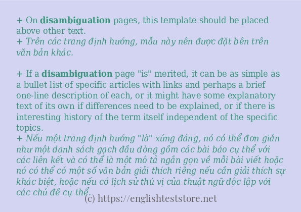 Các cách dùng từ disambiguation