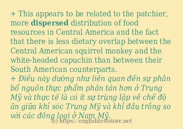 Các cách dùng từ dispersed