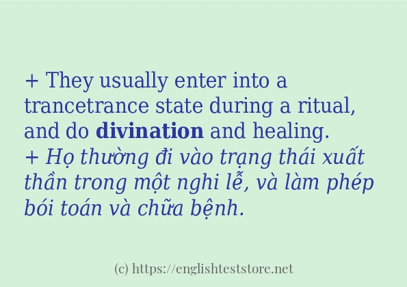 Các cách dùng từ divination