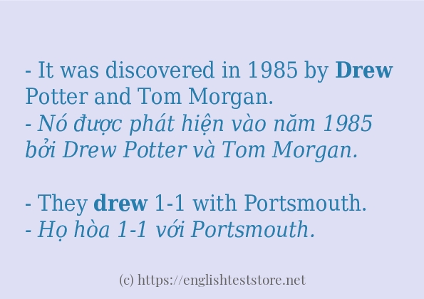 Các cách dùng từ drew Các cách dùng từ drew