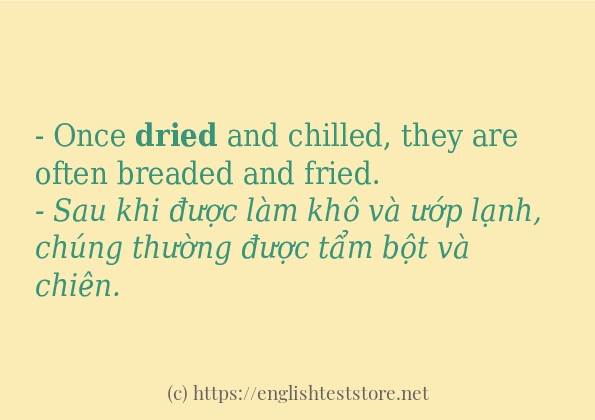 Các cách dùng từ dried