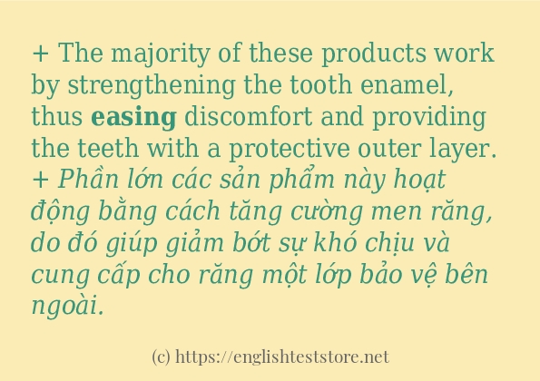 Các cách dùng từ easing Các cách dùng từ easing