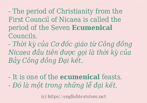 Các cách dùng từ ecumenical