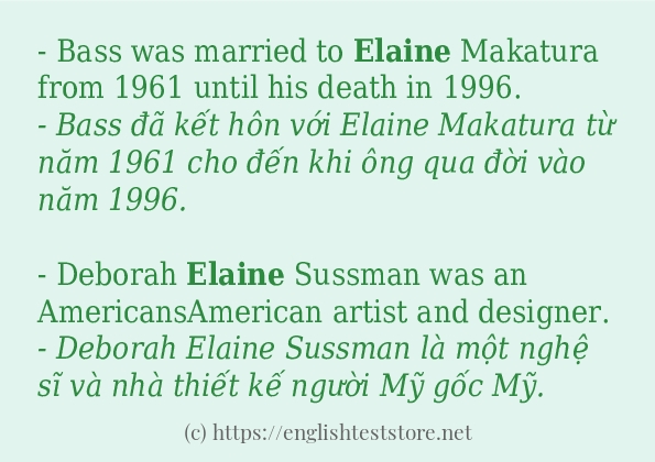 Các cách dùng từ elaine