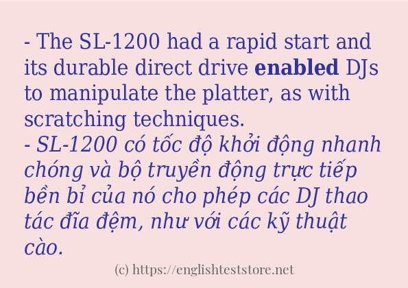 Các cách dùng từ enabled